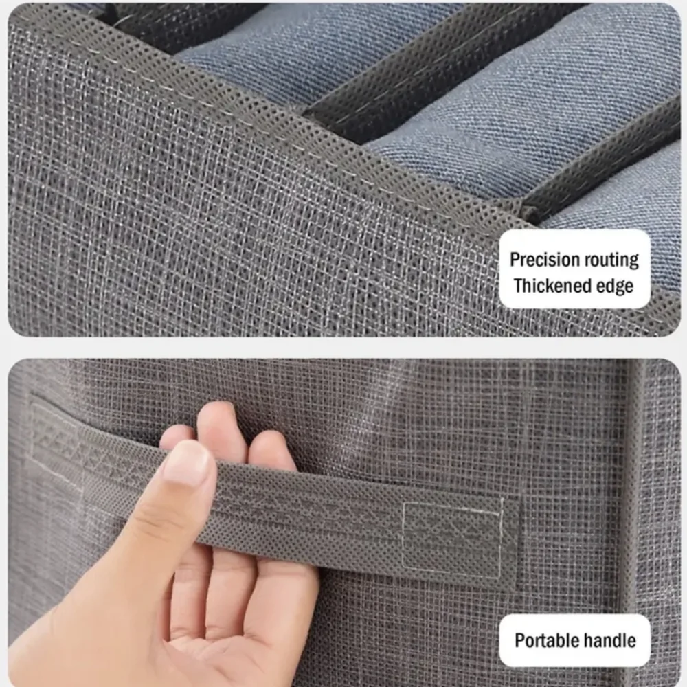 NEW Wardrobe Clothes Organizer With Handles, 9 Grids, Set of 2,Storage Organizer
